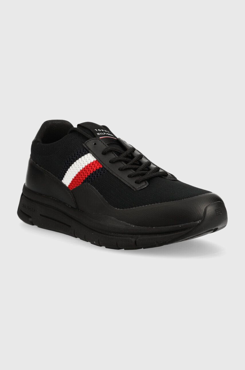 Tommy Hilfiger Sneakers boty PREMIUM LIGHTWEIGHT RUNNER KNIT černá barva - Pepit.cz