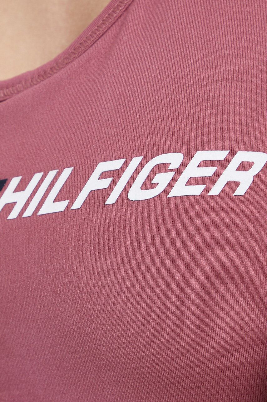 Tommy Hilfiger Sportovní podprsenka růžová barva hladká - Pepit.cz