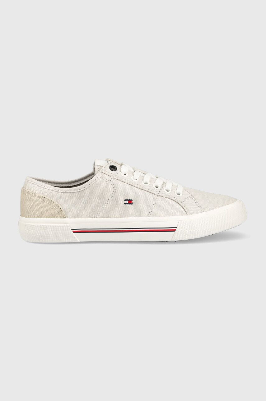 Tommy Hilfiger Tenisky CORE CORPORATE VULC CANVAS pánské šedá barva - Pepit.cz