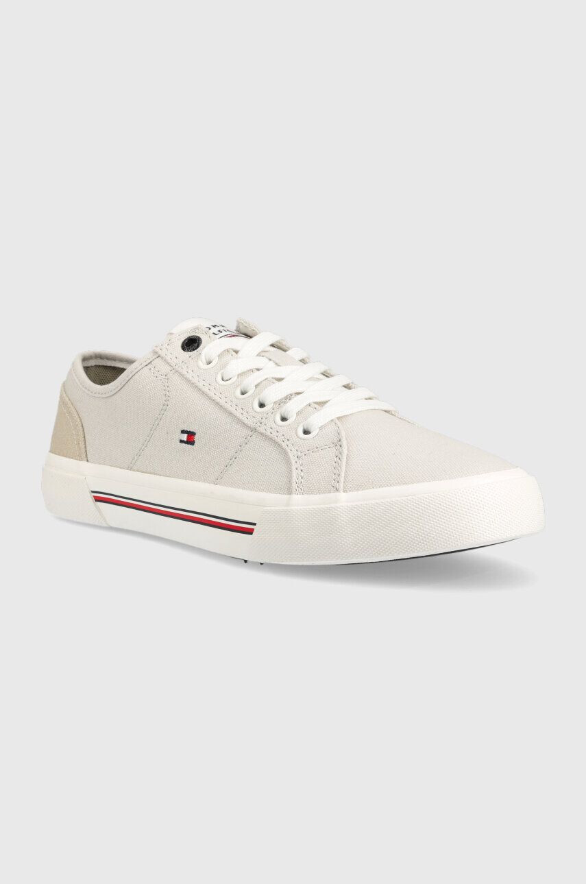 Tommy Hilfiger Tenisky CORE CORPORATE VULC CANVAS pánské šedá barva - Pepit.cz