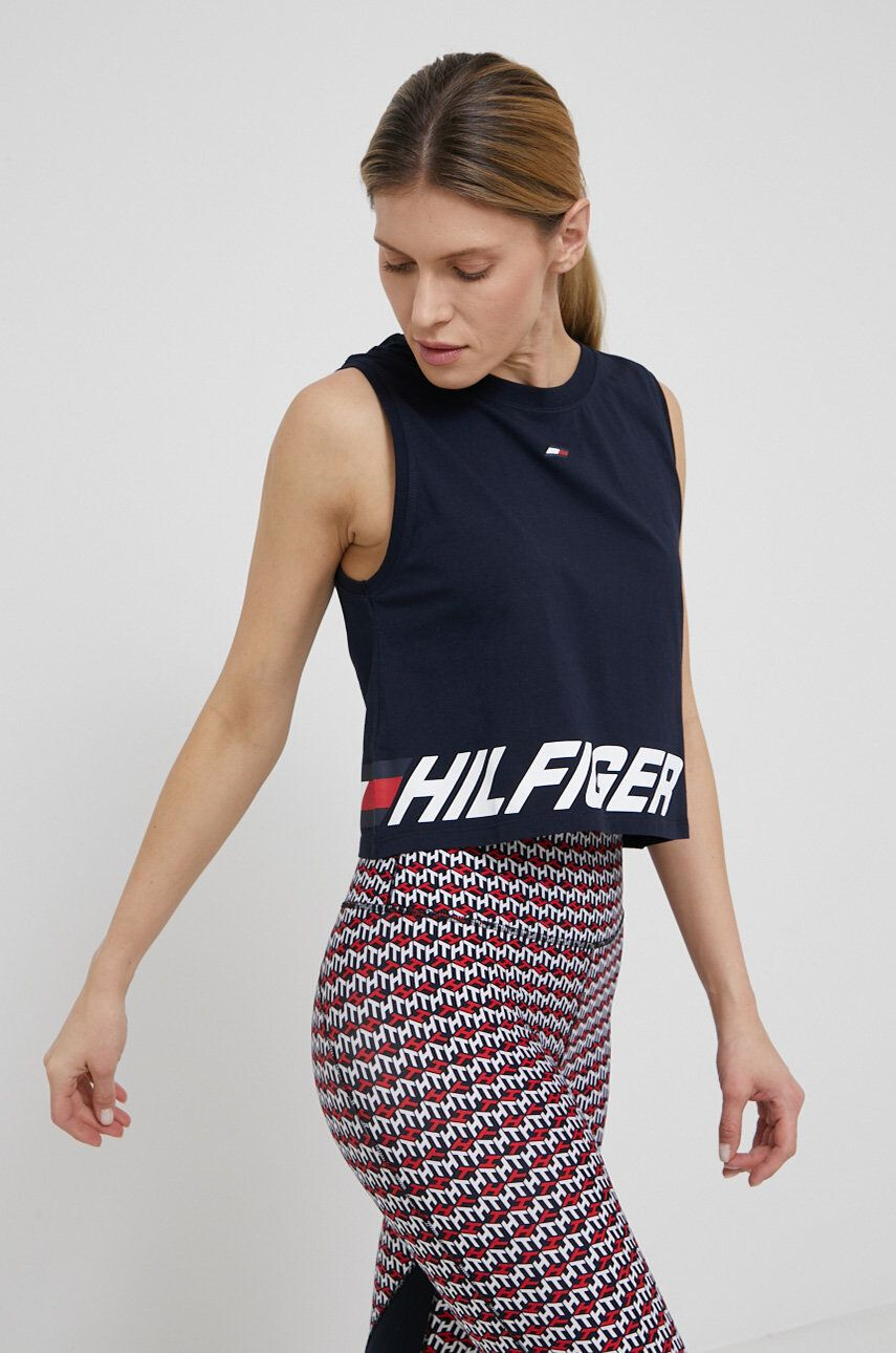 Tommy Hilfiger Top dámský tmavomodrá barva - Pepit.cz