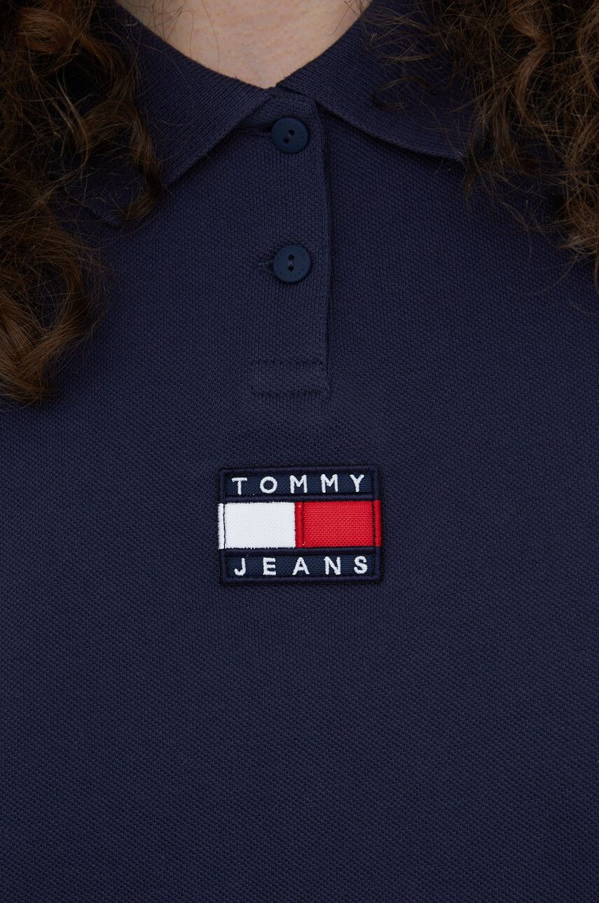 Tommy Jeans Bavlněné tričko tmavomodrá barva s límečkem - Pepit.cz