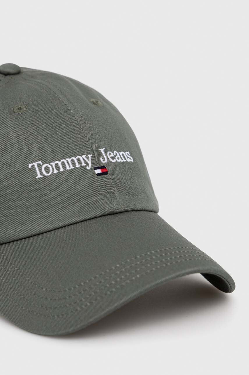 Tommy Jeans Bavlněná baseballová čepice zelená barva s aplikací - Pepit.cz