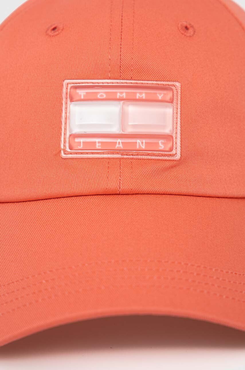 Tommy Jeans Bavlněná baseballová čepice oranžová barva - Pepit.cz