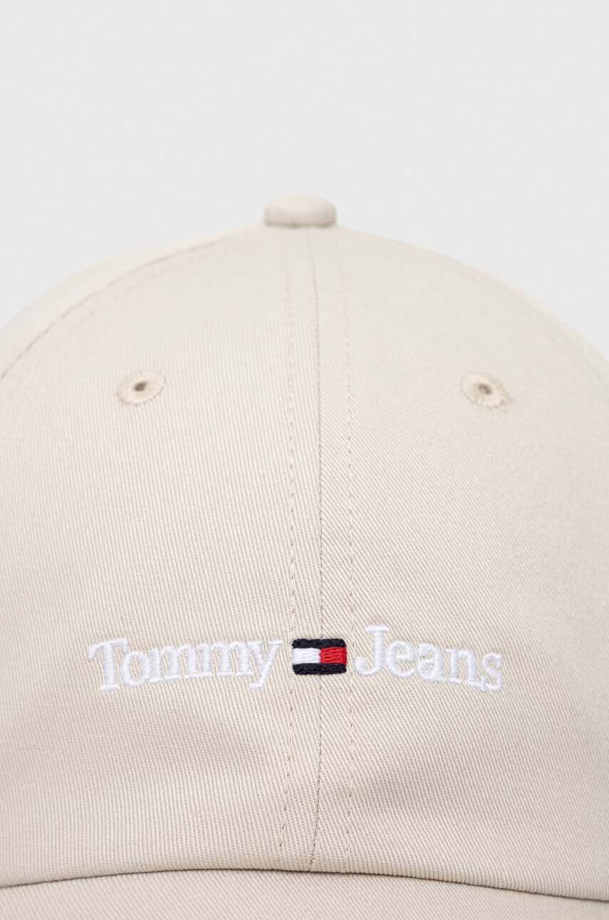 Tommy Jeans Bavlněná baseballová čepice béžová barva s aplikací - Pepit.cz