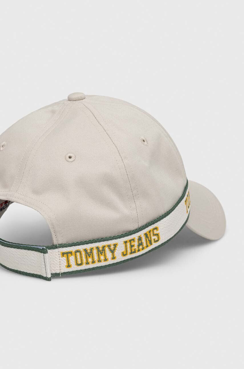 Tommy Jeans Bavlněná baseballová čepice béžová barva s potiskem - Pepit.cz