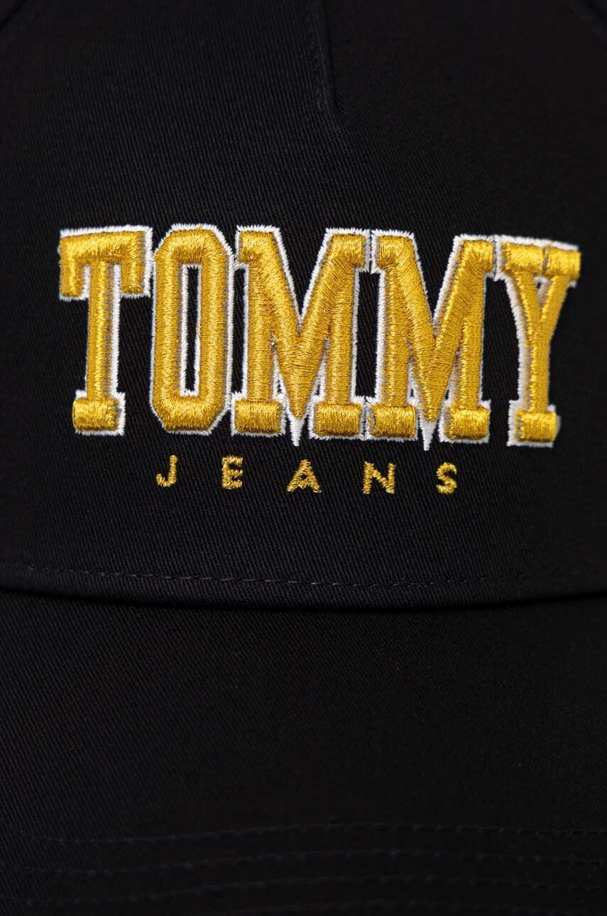 Tommy Jeans Bavlněná baseballová čepice černá barva s aplikací - Pepit.cz