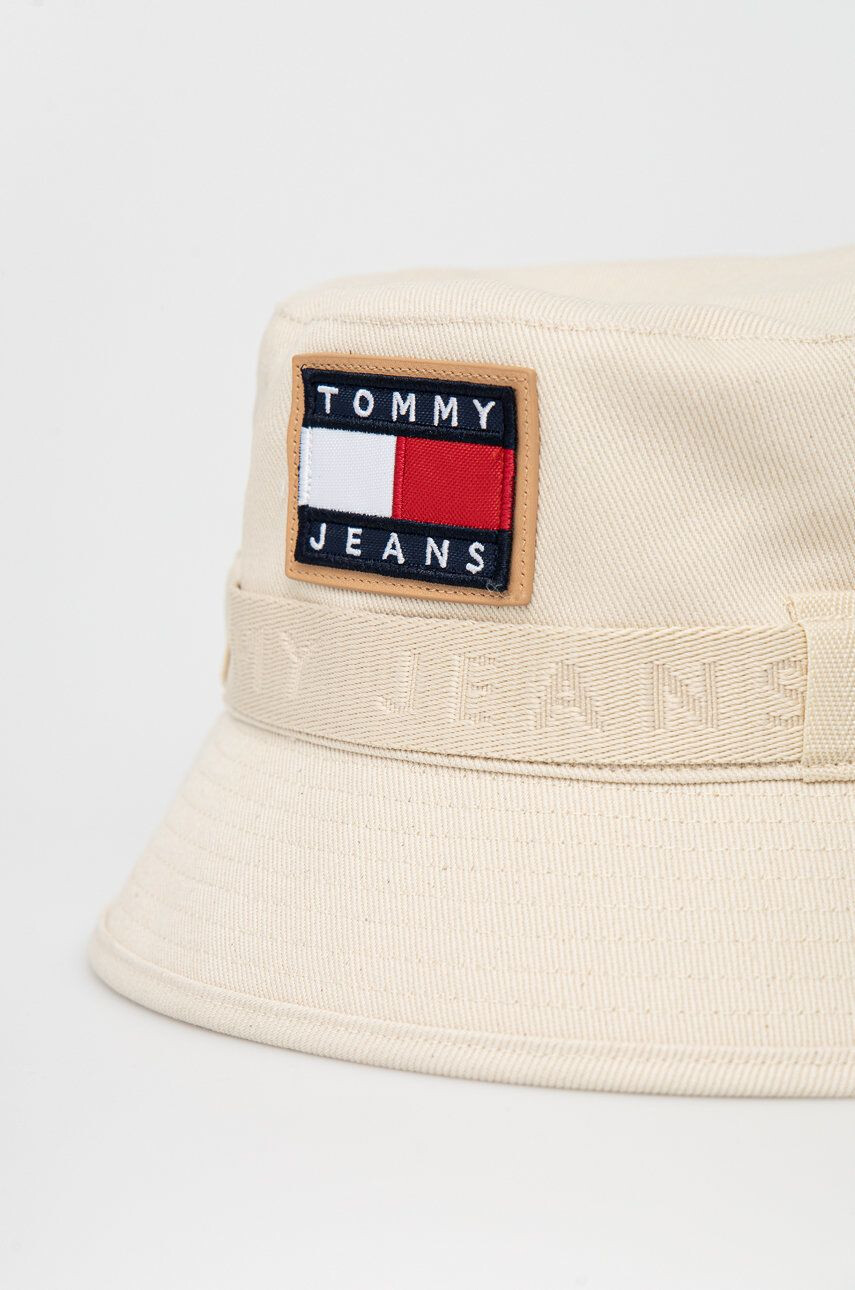 Tommy Jeans Bavlněná čepice béžová barva bavlněný - Pepit.cz