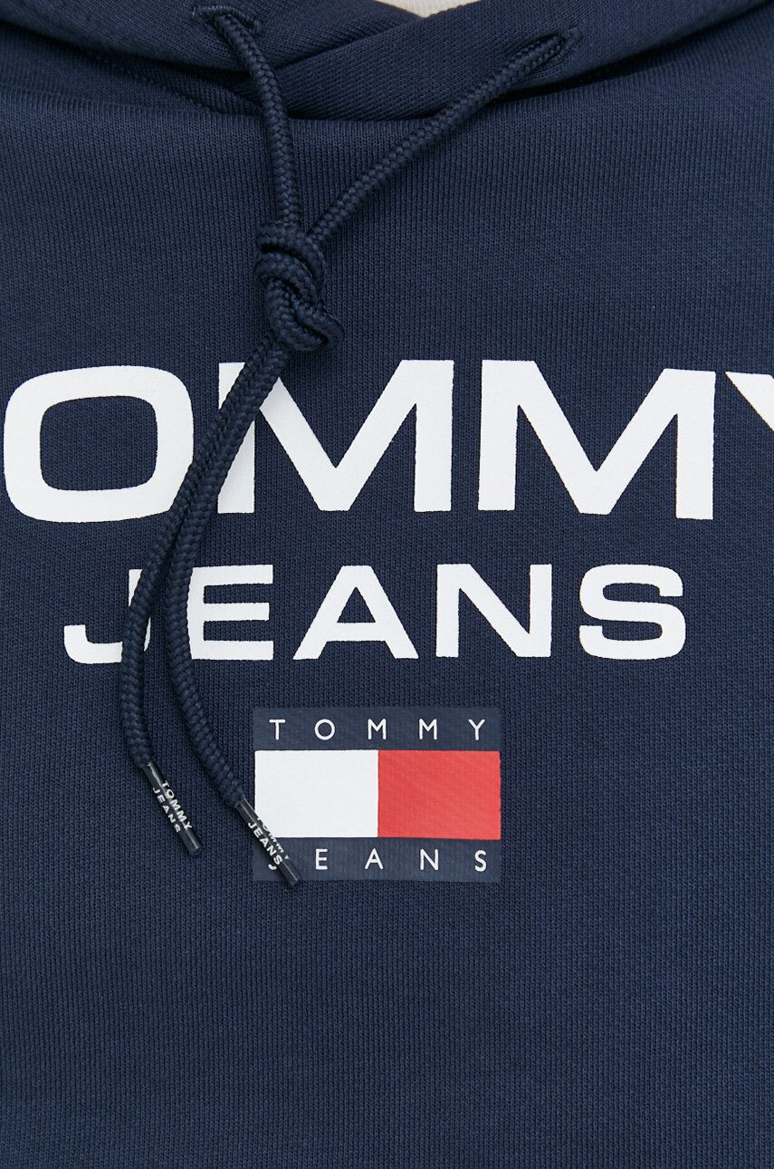 Tommy Jeans Bavlněná mikina pánská tmavomodrá barva s kapucí s aplikací - Pepit.cz