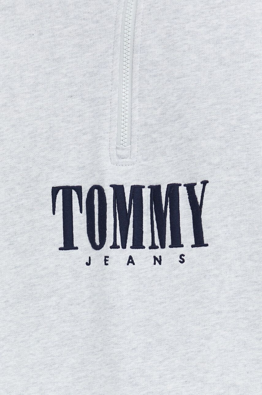 Tommy Jeans Bavlněná mikina pánská šedá barva melanžová - Pepit.cz