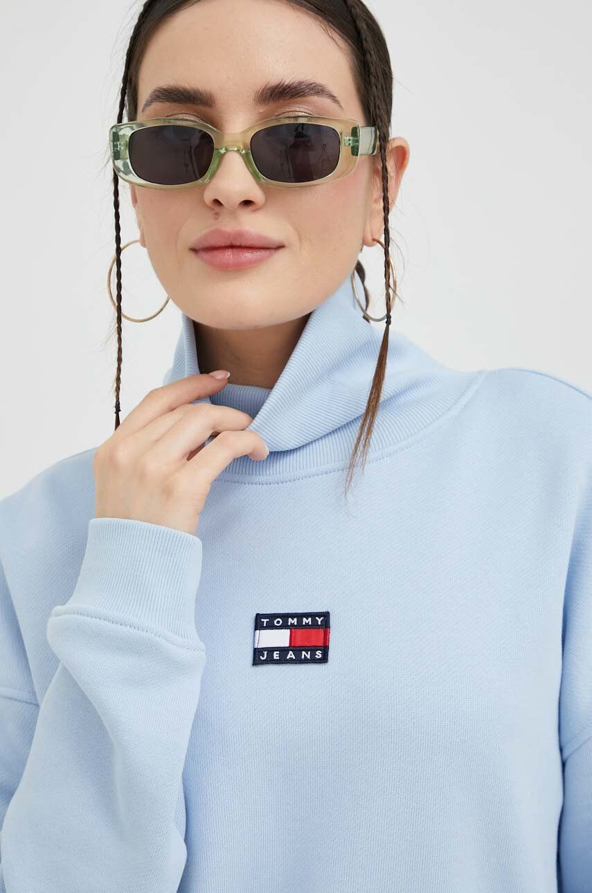 Tommy Jeans Bavlněná mikina pánská tmavomodrá barva melanžová - Pepit.cz