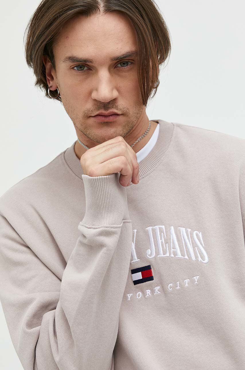 Tommy Jeans Bavlněná mikina pánská černá barva s aplikací - Pepit.cz