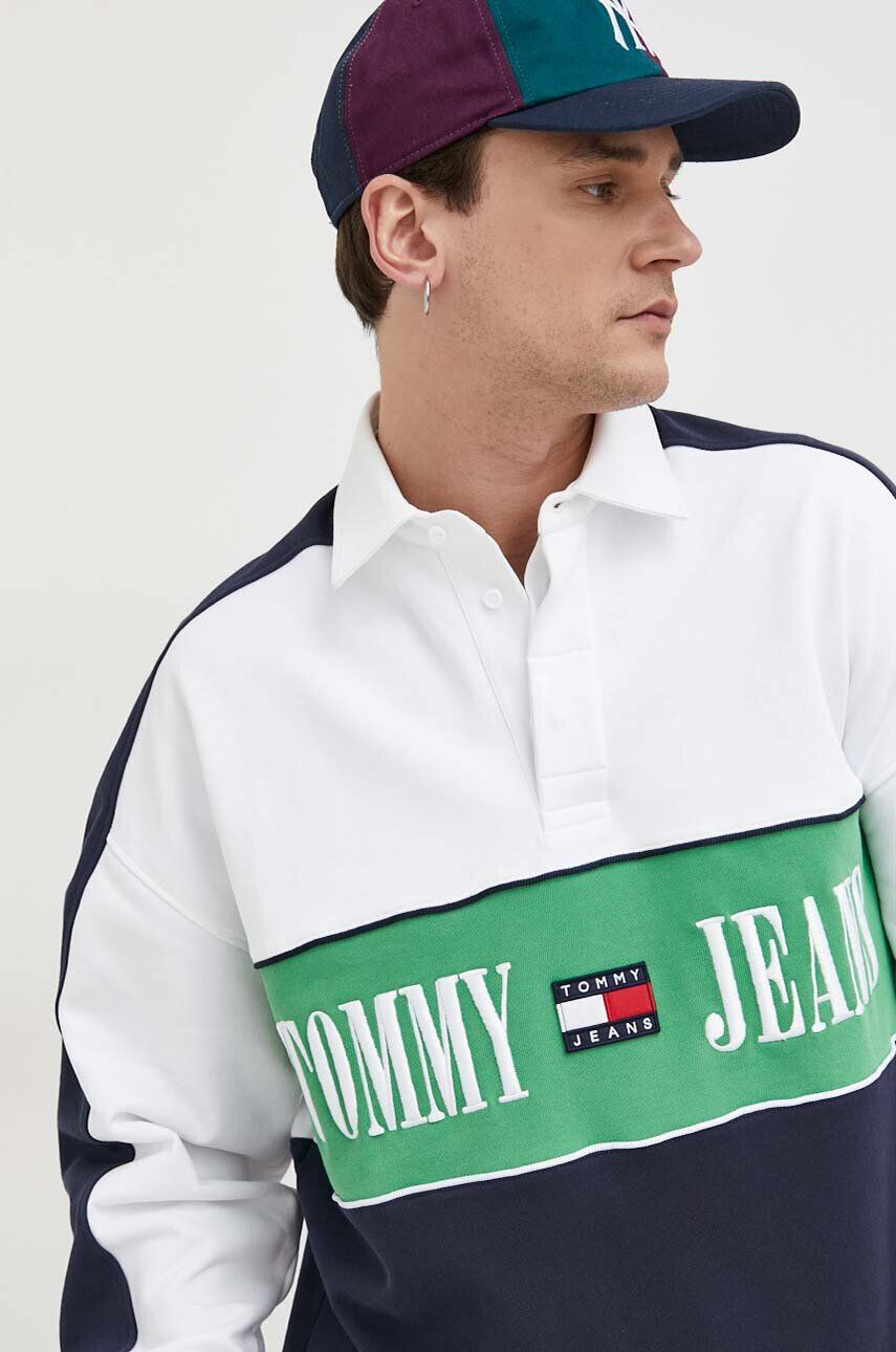 Tommy Jeans Bavlněná mikina pánská tmavomodrá barva s aplikací - Pepit.cz