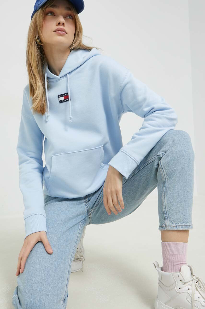 Tommy Jeans Bavlněná mikina pánská černá barva s potiskem - Pepit.cz