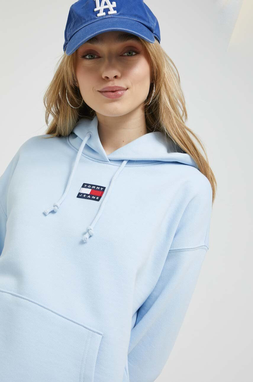 Tommy Jeans Bavlněná mikina pánská černá barva s potiskem - Pepit.cz