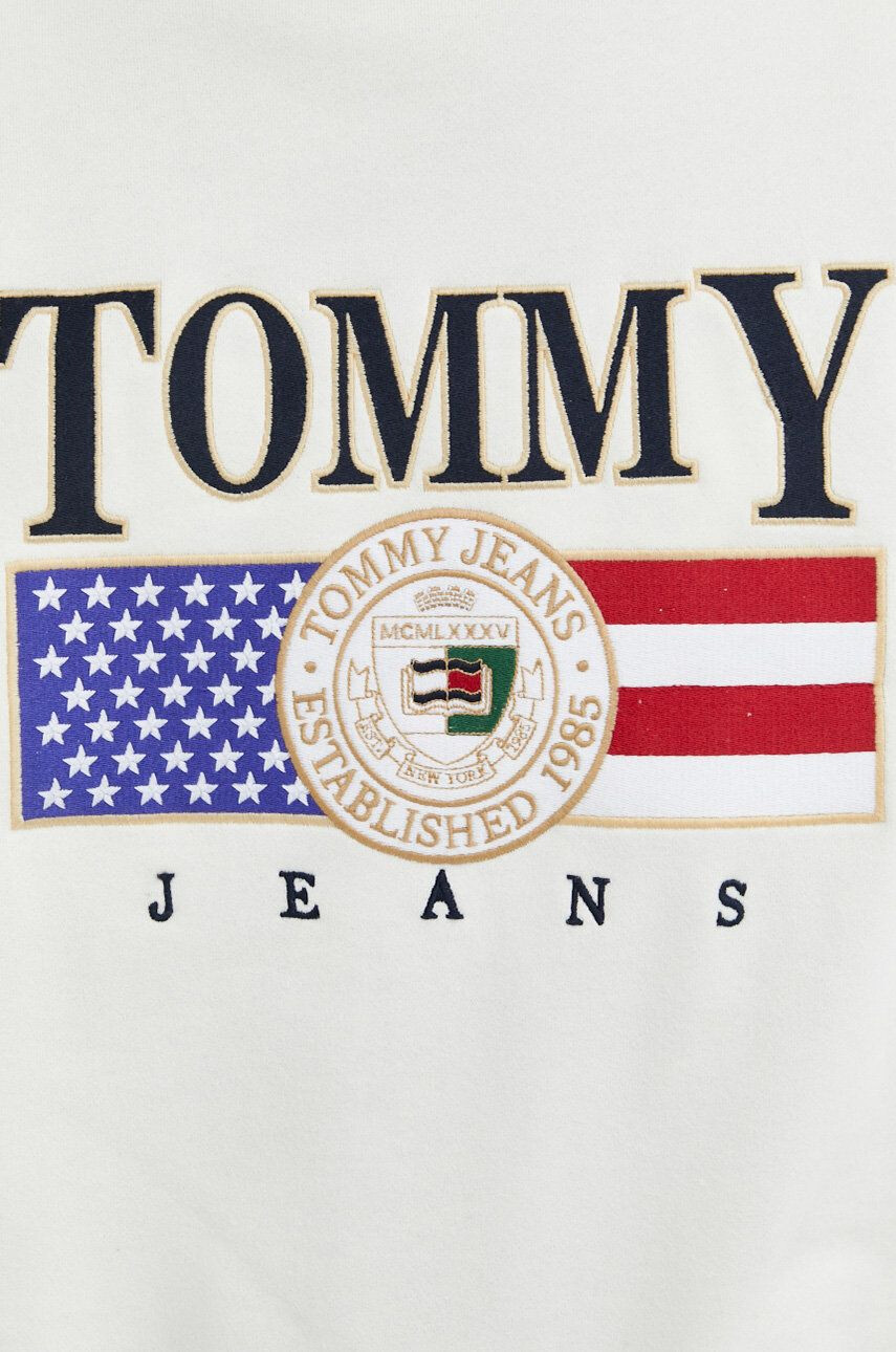 Tommy Jeans Bavlněná mikina pánská béžová barva s aplikací - Pepit.cz