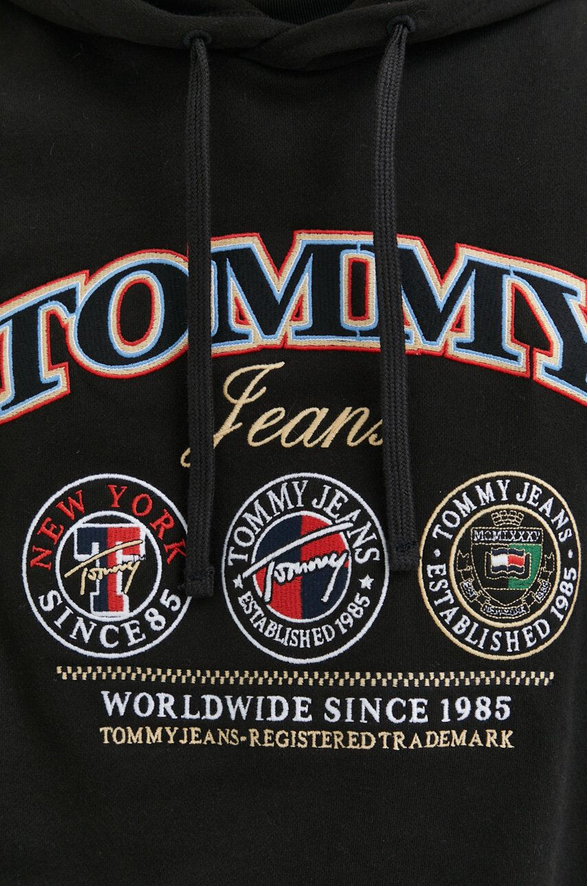 Tommy Jeans Bavlněná mikina pánská zelená barva s aplikací - Pepit.cz