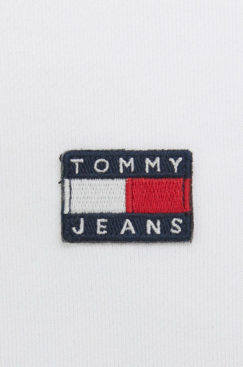 Tommy Jeans Bavlněná mikina dámská bílá barva s kapucí s aplikací - Pepit.cz