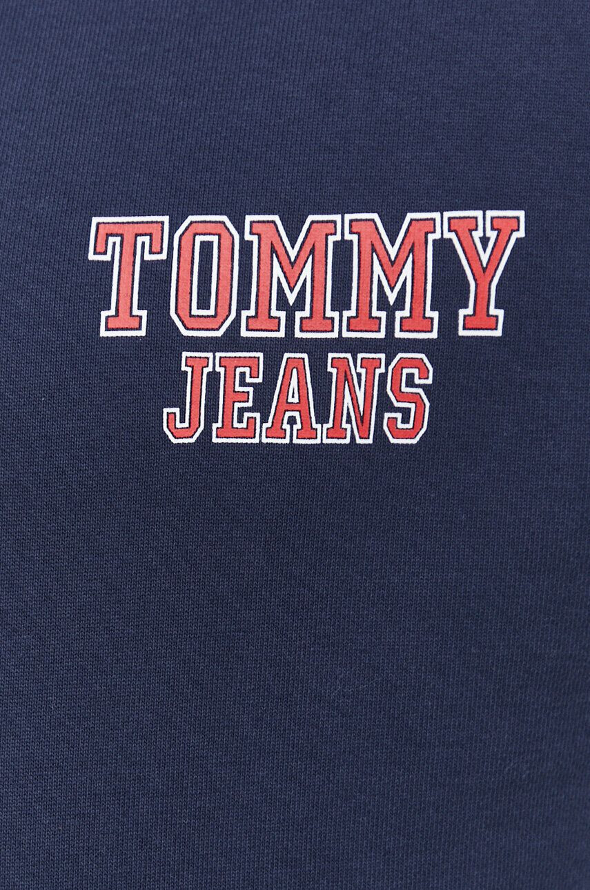 Tommy Jeans Bavlněná mikina pánská tmavomodrá barva s kapucí s potiskem - Pepit.cz