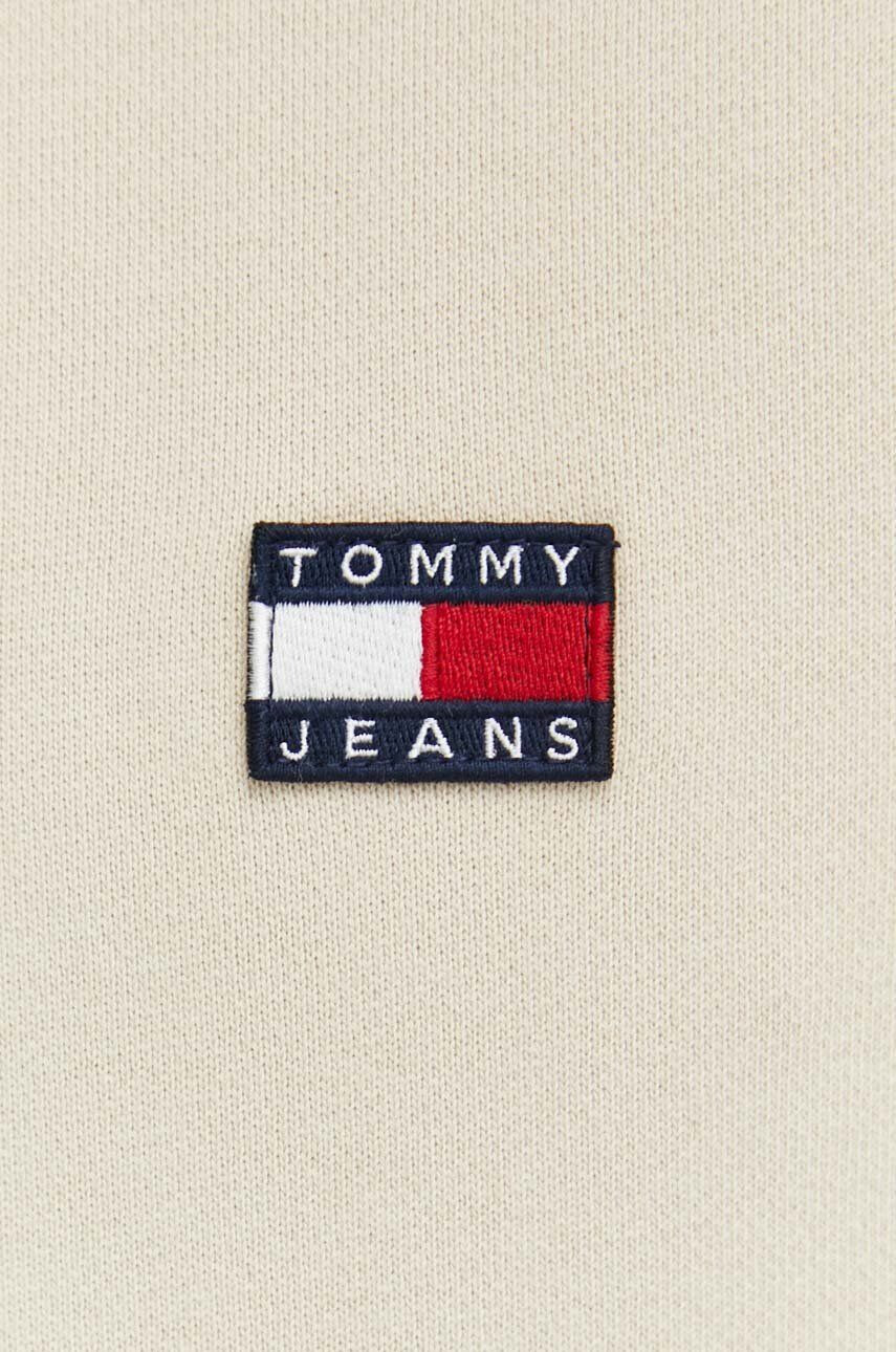 Tommy Jeans Bavlněná mikina pánská béžová barva s kapucí s aplikací - Pepit.cz