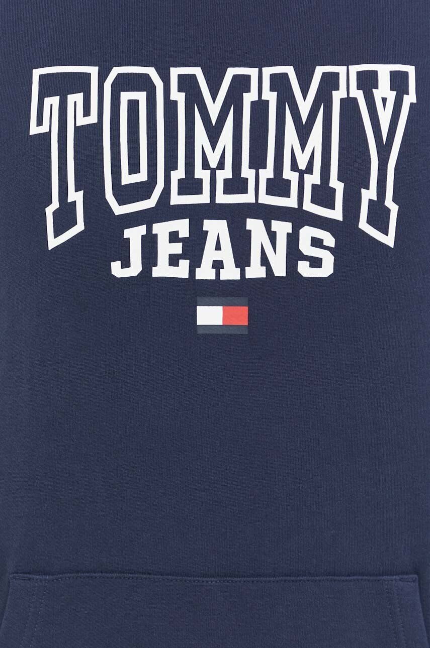 Tommy Jeans Bavlněná mikina pánská tmavomodrá barva s kapucí s potiskem - Pepit.cz