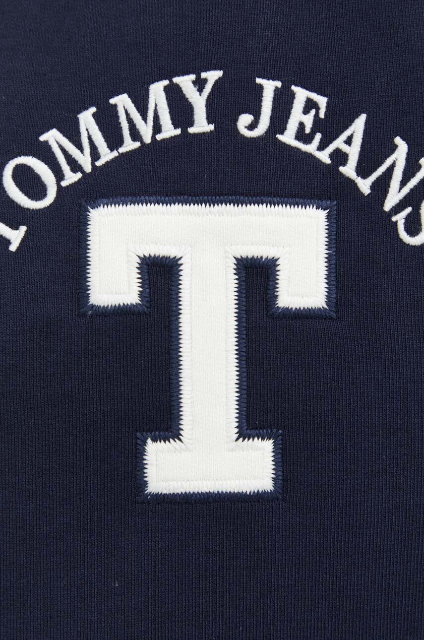 Tommy Jeans Bavlněná mikina pánská tmavomodrá barva s kapucí s aplikací - Pepit.cz