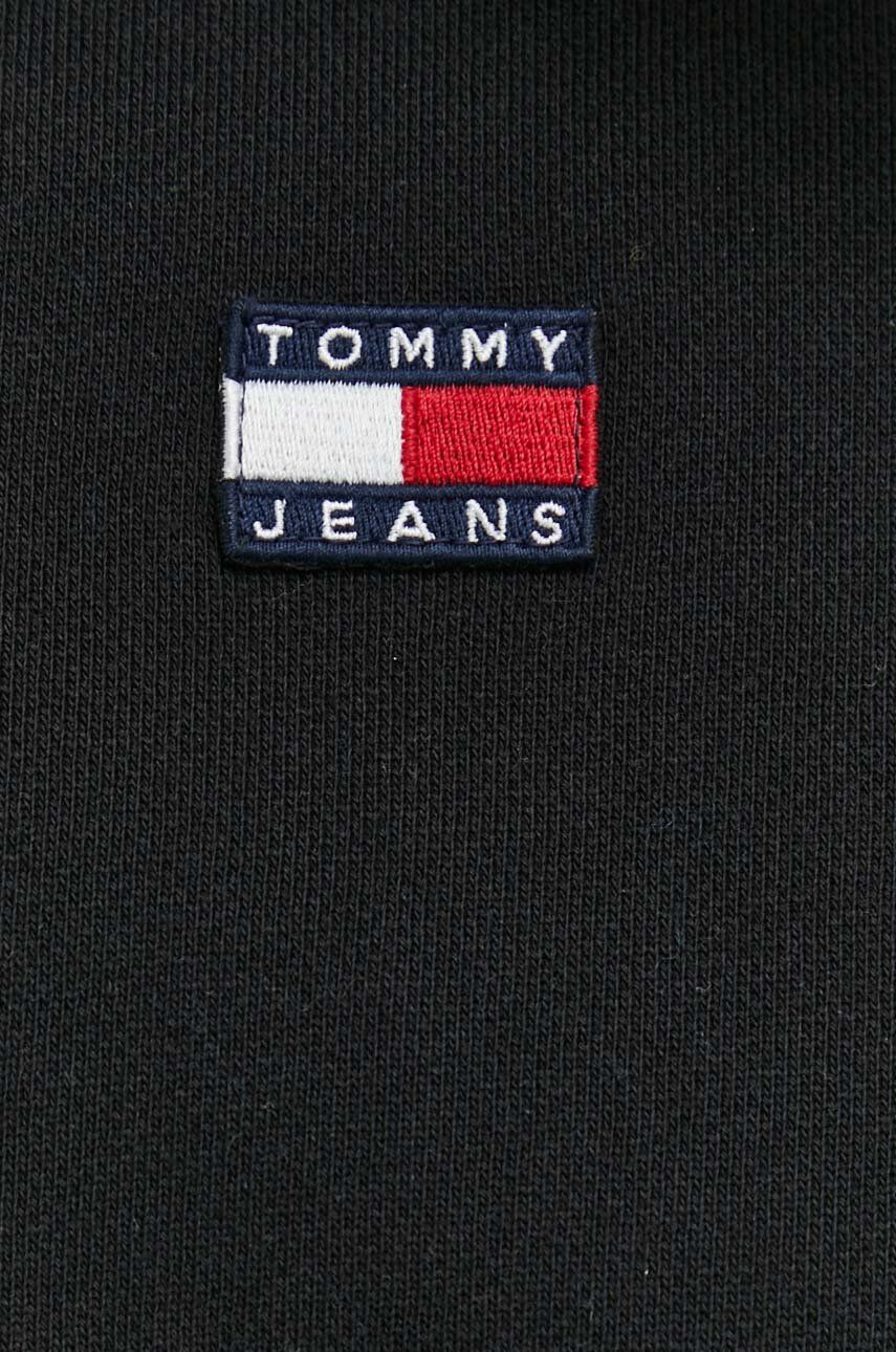 Tommy Jeans Bavlněná mikina pánská černá barva s aplikací - Pepit.cz