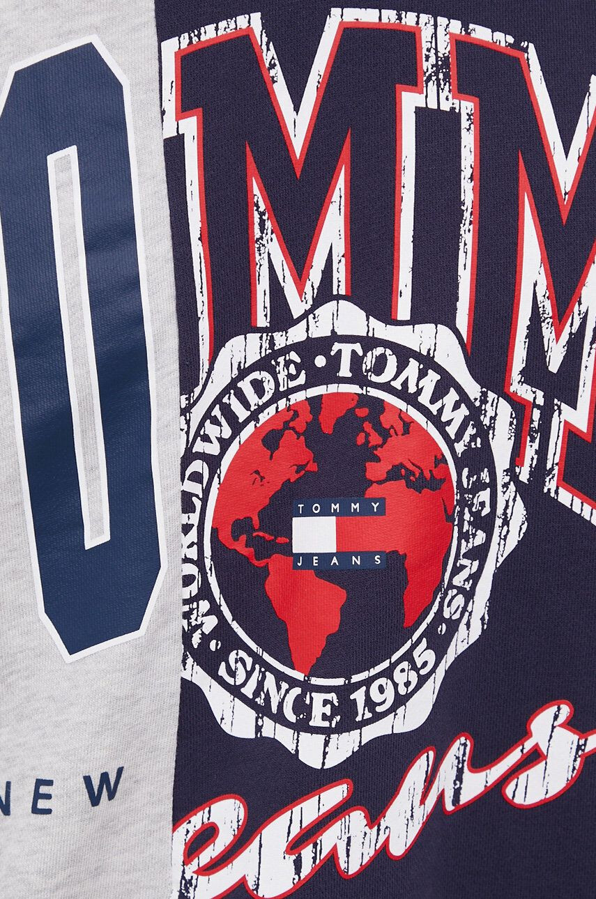 Tommy Jeans Bavlněná mikina pánská tmavomodrá barva melanžová - Pepit.cz