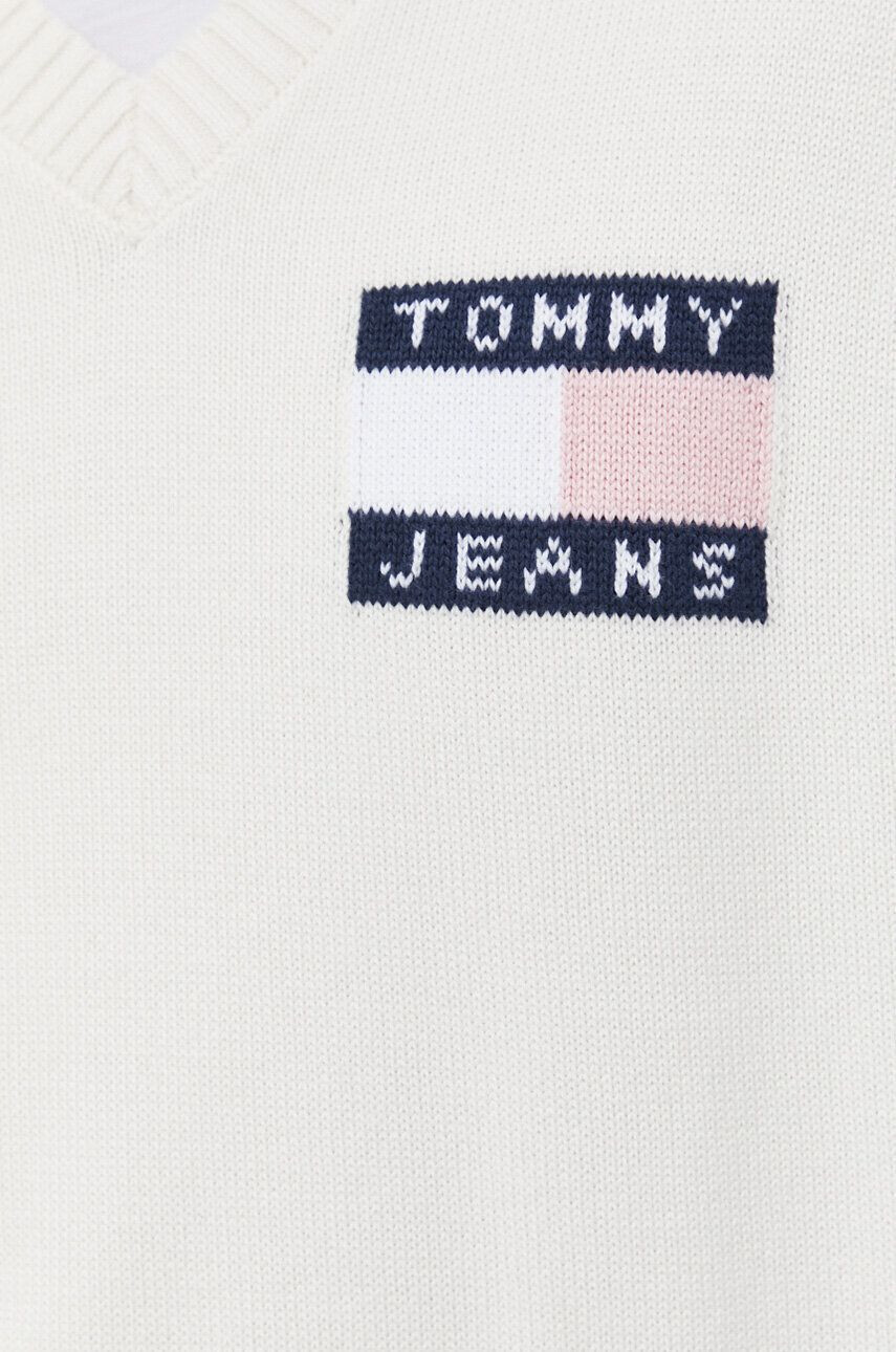 Tommy Jeans Bavlněná vesta bílá barva - Pepit.cz