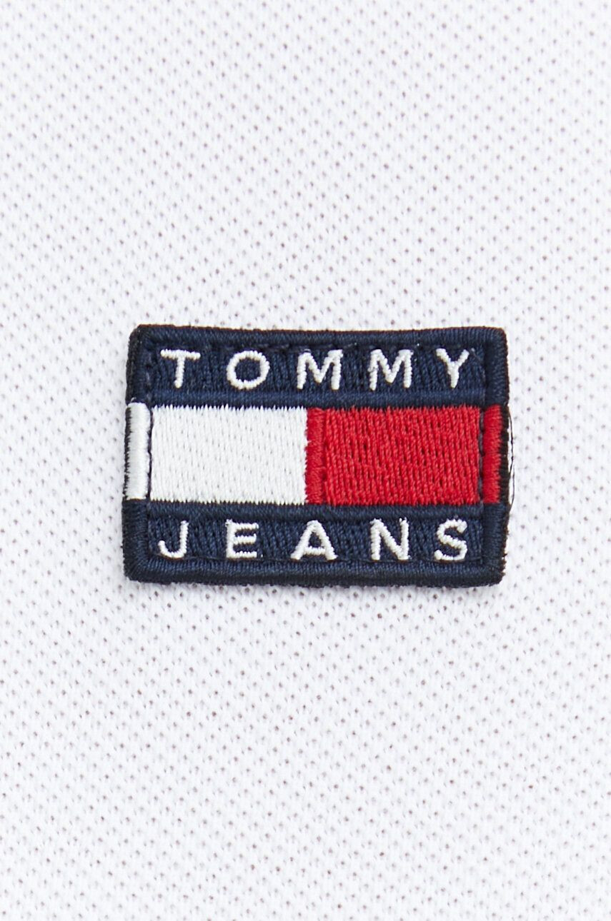 Tommy Jeans Bavlněné polo tričko bílá barva s aplikací - Pepit.cz