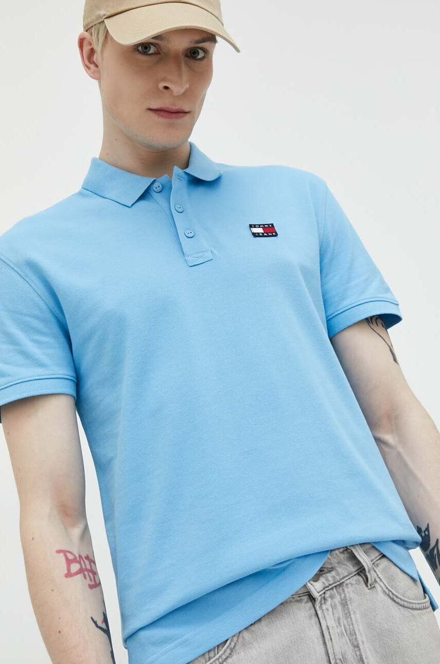 Tommy Jeans Bavlněné polo tričko s aplikací - Pepit.cz