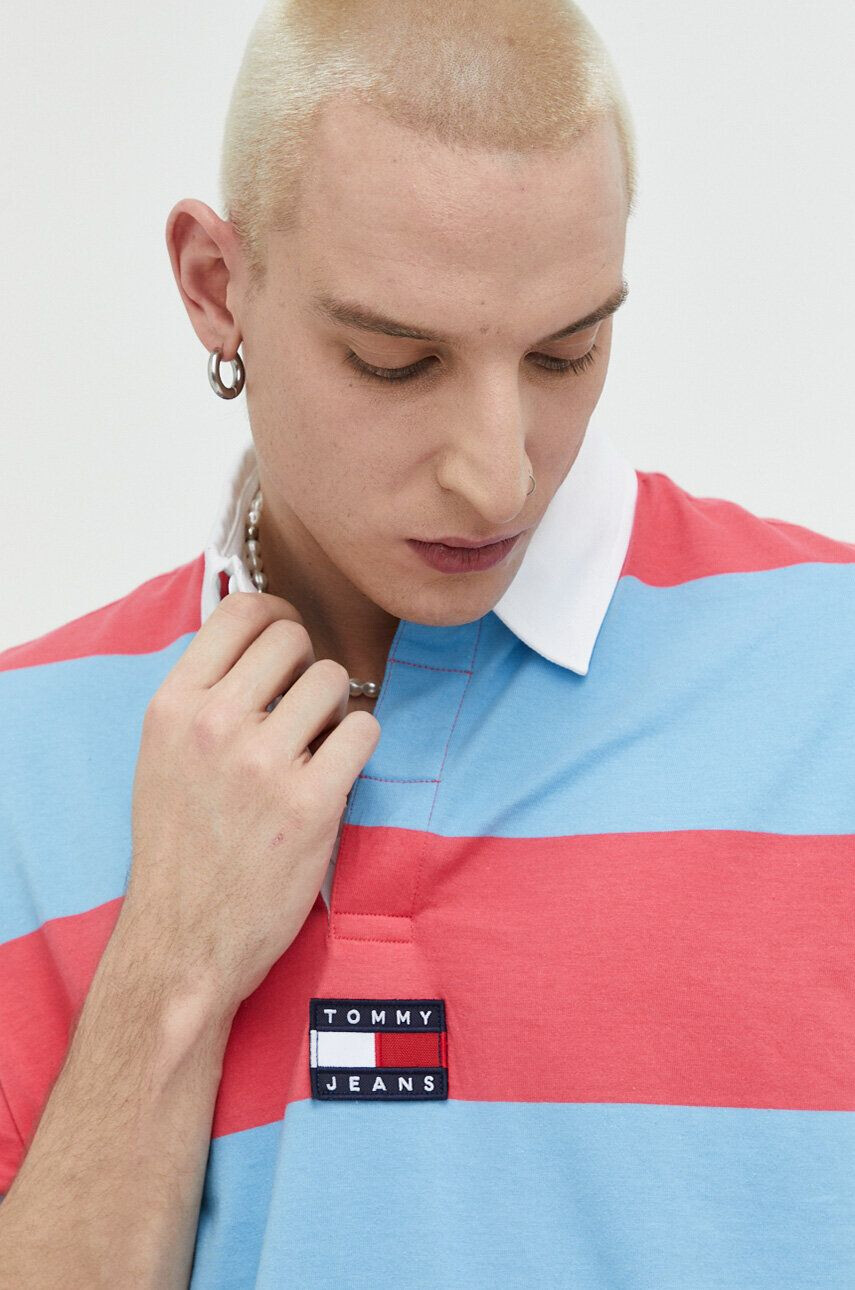 Tommy Jeans Bavlněné polo tričko růžová barva - Pepit.cz