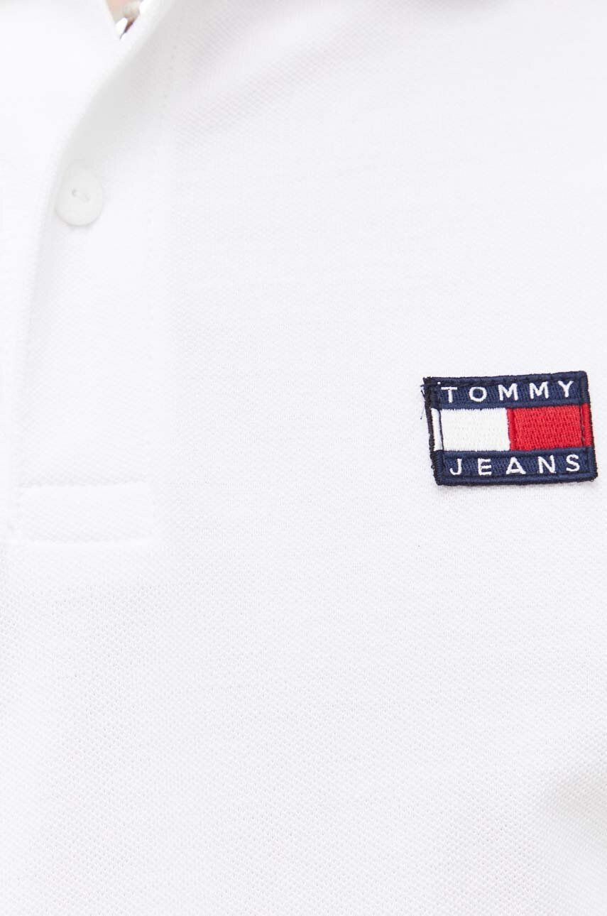 Tommy Jeans Bavlněné polo tričko bílá barva - Pepit.cz