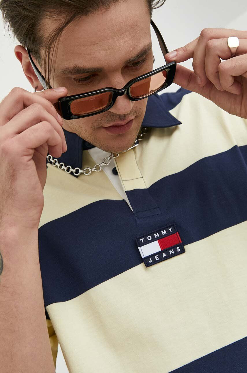 Tommy Jeans Bavlněné polo tričko žlutá barva - Pepit.cz