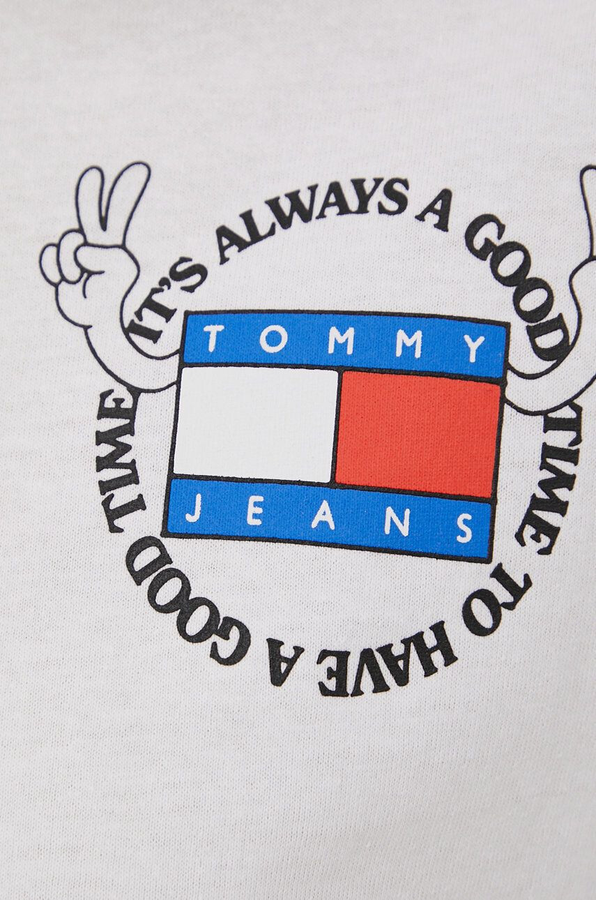 Tommy Jeans Bavlněné tričko bílá barva - Pepit.cz