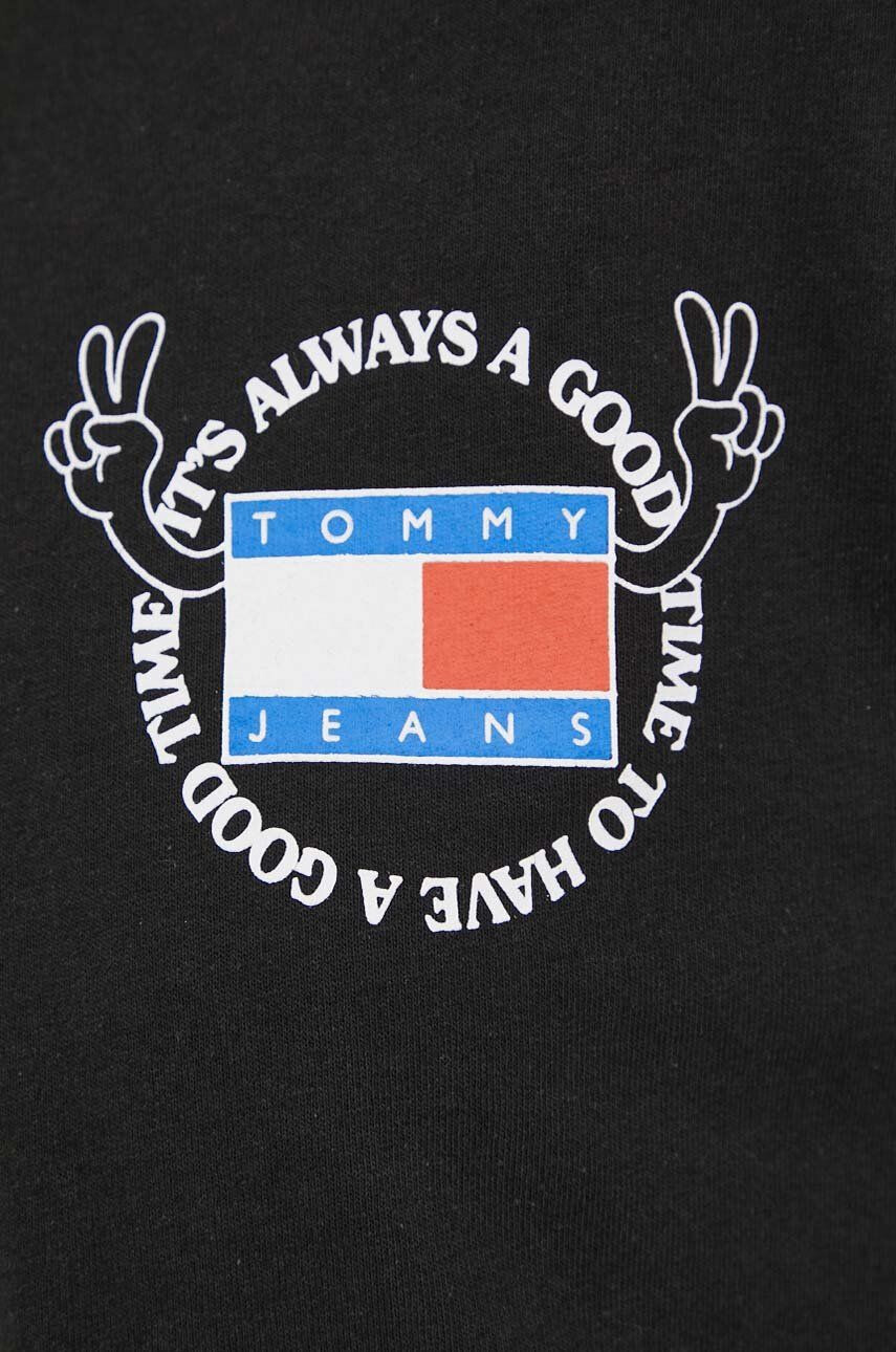 Tommy Jeans Bavlněné tričko černá barva - Pepit.cz