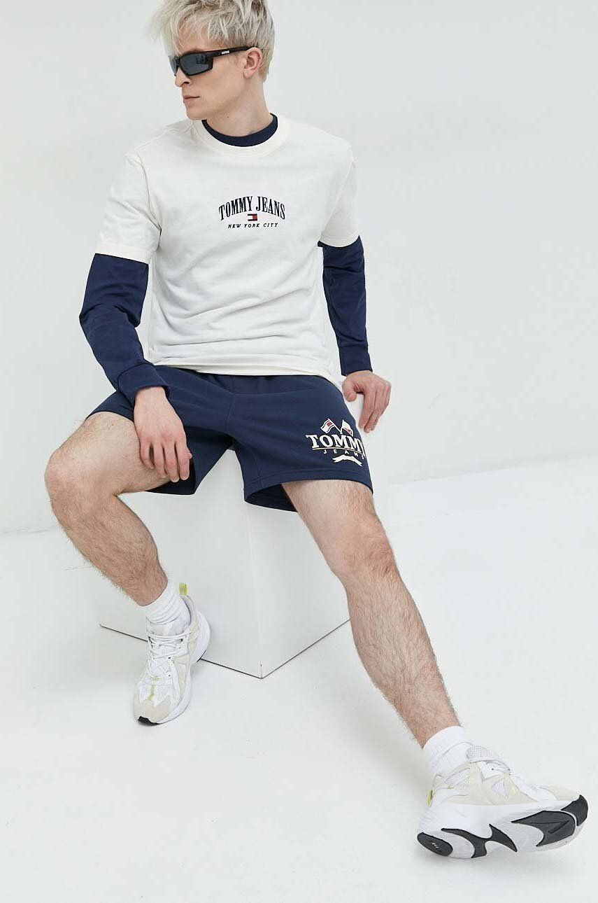 Tommy Jeans Bavlněné tričko bílá barva s aplikací - Pepit.cz