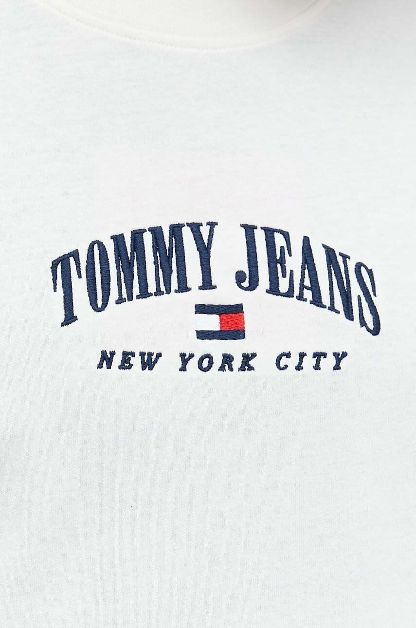 Tommy Jeans Bavlněné tričko bílá barva s aplikací - Pepit.cz