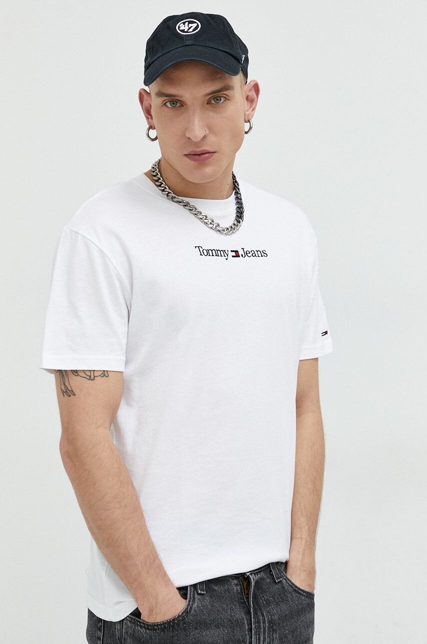 Tommy Jeans Bavlněné tričko černá barva - Pepit.cz