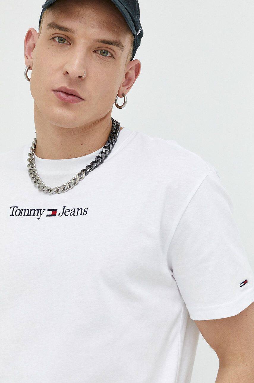 Tommy Jeans Bavlněné tričko černá barva - Pepit.cz