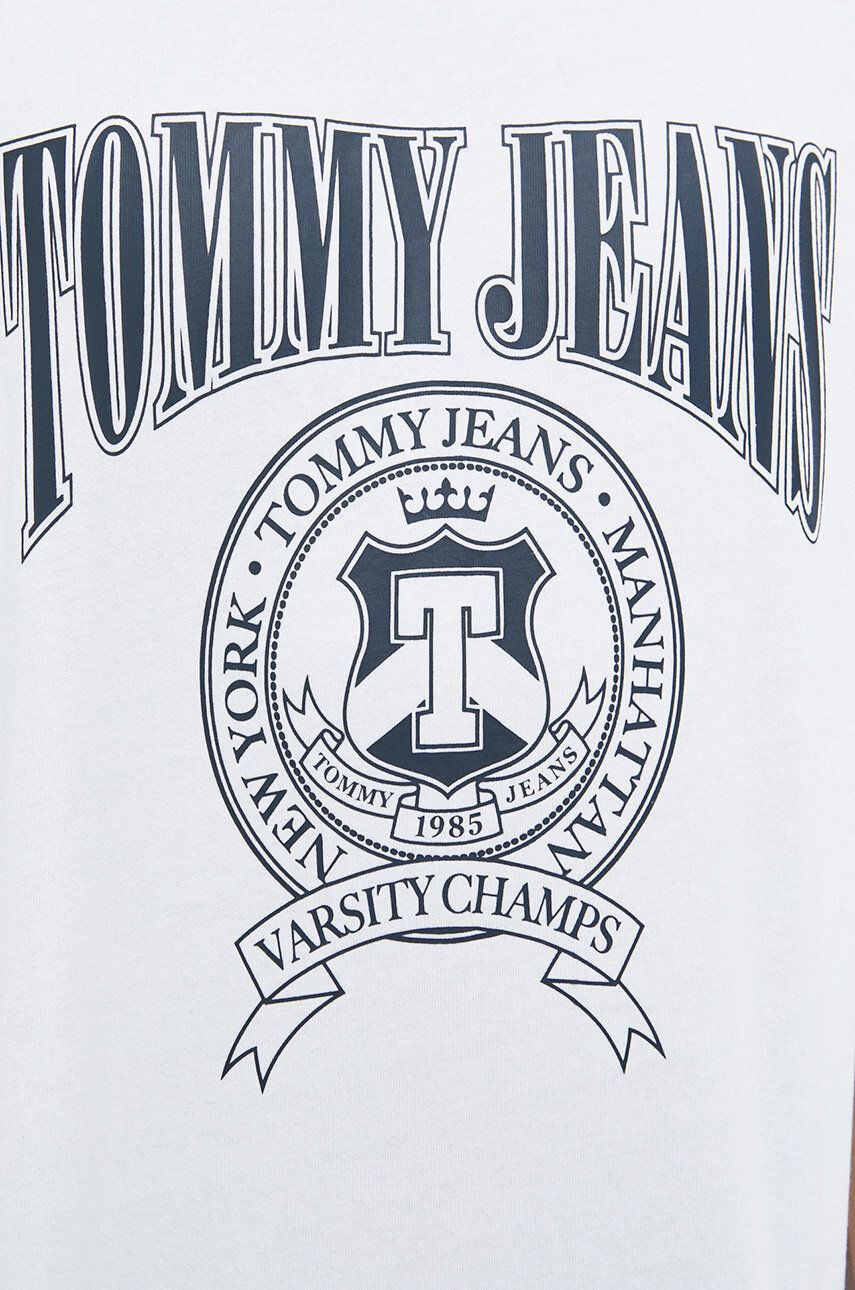 Tommy Jeans Bavlněné tričko tmavomodrá barva s potiskem - Pepit.cz