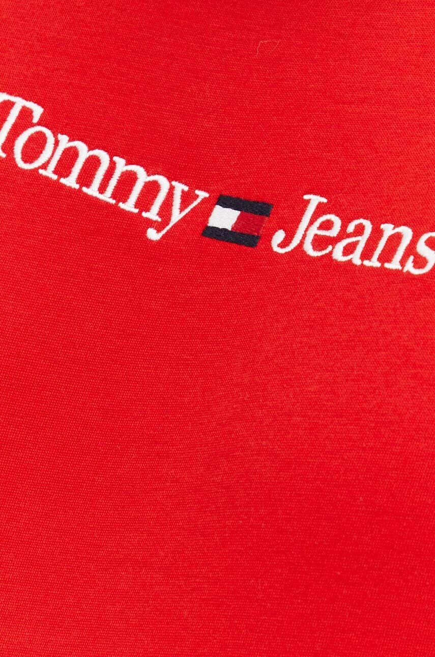 Tommy Jeans Bavlněné tričko tyrkysová barva s aplikací - Pepit.cz