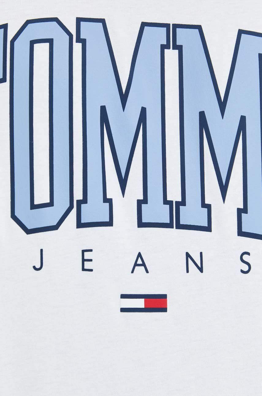 Tommy Jeans Bavlněné tričko bílá barva s potiskem - Pepit.cz