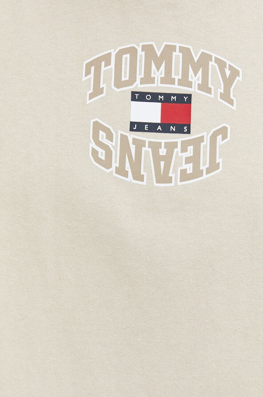 Tommy Jeans Bavlněné tričko béžová barva s aplikací - Pepit.cz