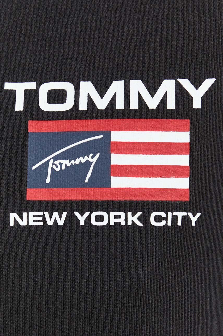 Tommy Jeans Bavlněné tričko černá barva - Pepit.cz