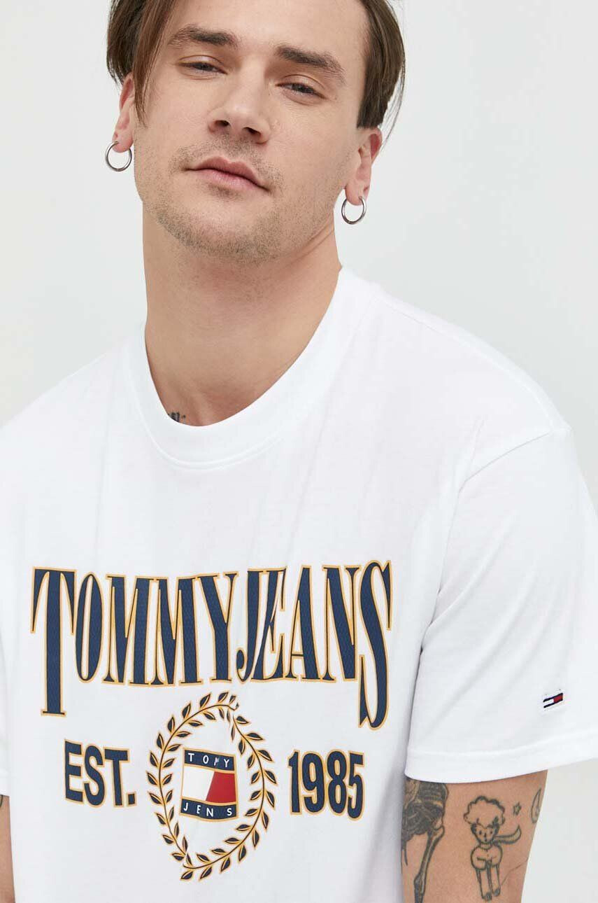 Tommy Jeans Bavlněné tričko tmavomodrá barva - Pepit.cz