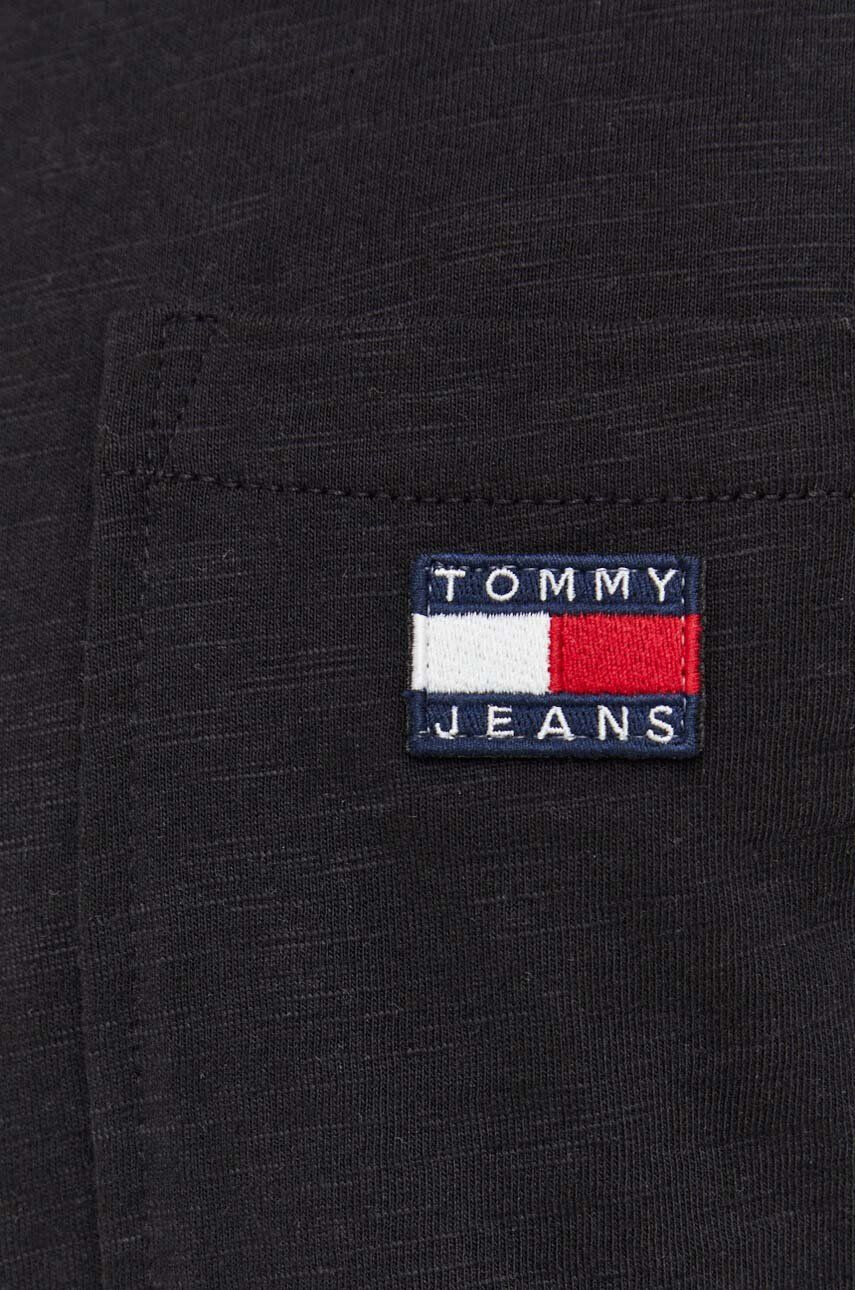 Tommy Jeans Bavlněné tričko černá barva - Pepit.cz