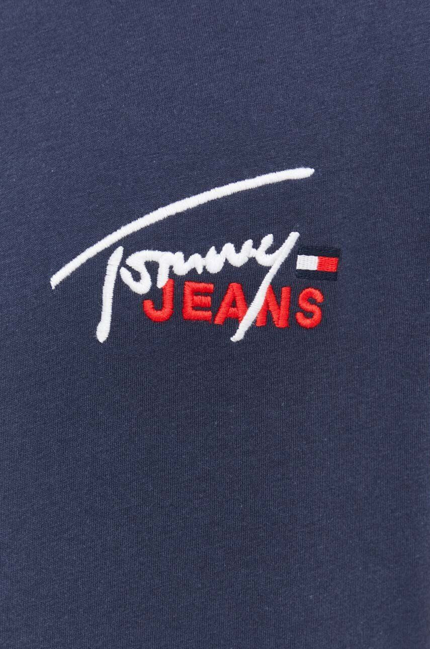 Tommy Jeans Bavlněné tričko šedá barva s aplikací - Pepit.cz