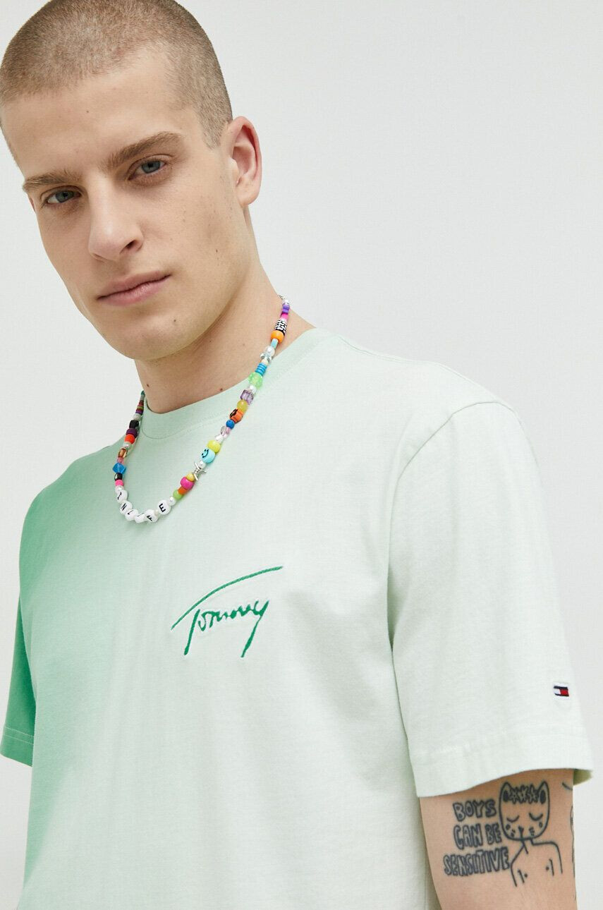 Tommy Jeans Bavlněné tričko tmavomodrá barva s aplikací - Pepit.cz