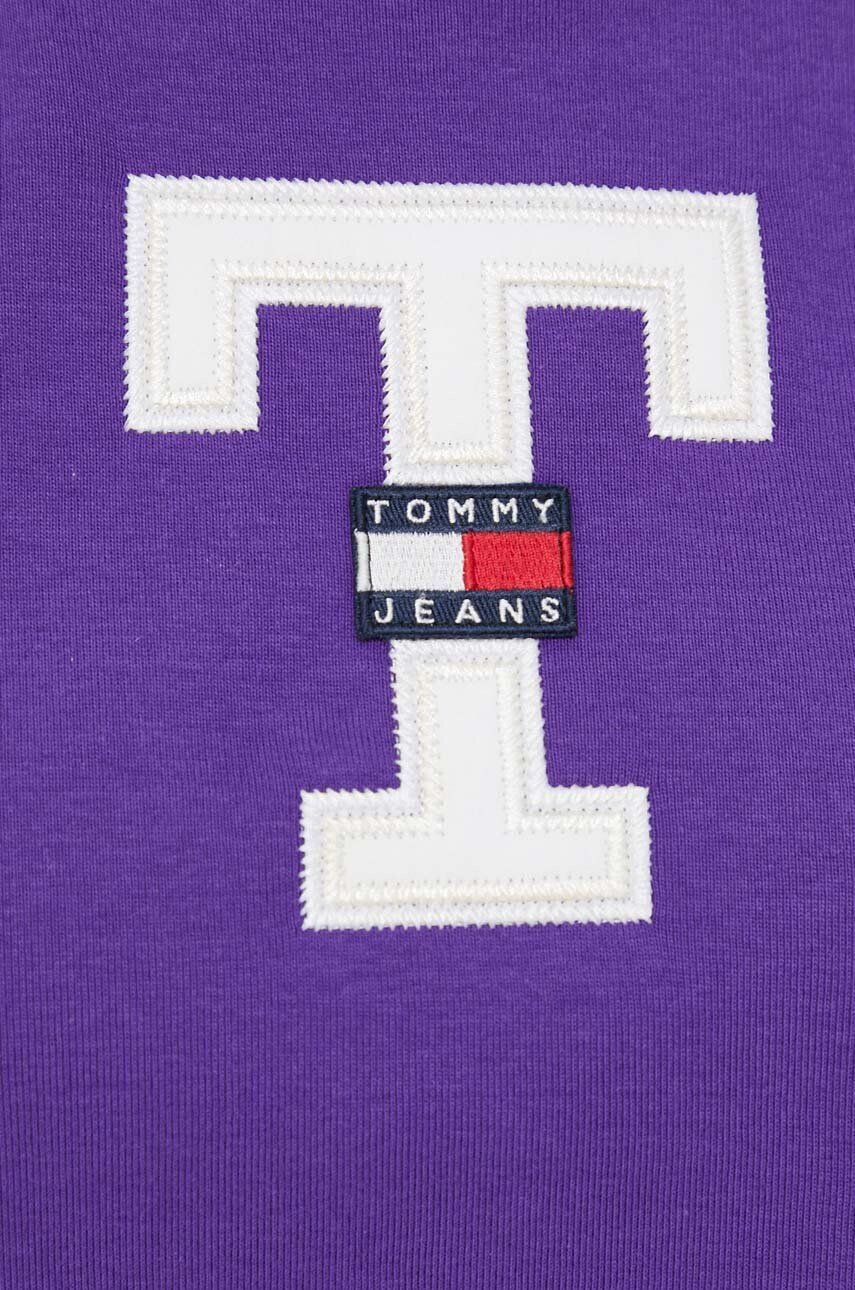 Tommy Jeans Bavlněné tričko fialová barva - Pepit.cz